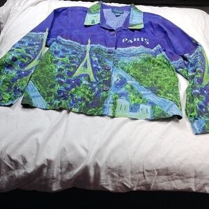 Artscape women's long sleeved button down shirt size XL